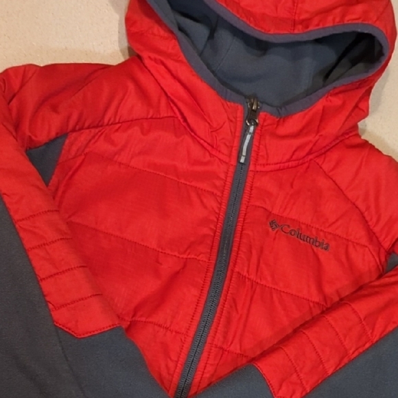 Columbia Other - Columbia Red and Gray Hooded Jacket
